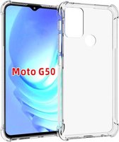 Motorola Moto G50 Hoesje - MobyDefend Transparante Shockproof TPU Gelcase - Verstevigde Hoeken - Volledig Doorzichtig - GSM Hoesje - Telefoonhoesje Geschikt Voor Motorola Moto G50