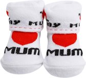 Baby Sokjes I Love Mum - babysokjes - ilovemom - sokjes - kraamcadeau