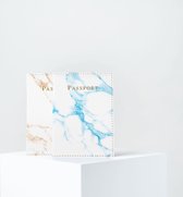 Thousandtravelmiles® – Paspoort Hoezen - Paspoort Covers Marmer Rood & Blauw – Kunstleer – Inclusief pashouder – Spatwaterdicht