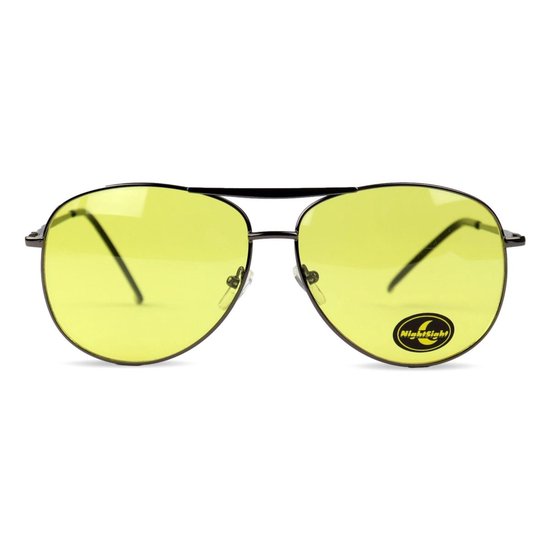 Orange85 Nachtbril Auto - Dames - Heren - Pilotenbril - Met hoesje - Gele glazen - Goud frame - Auto bril