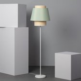 Groene staande lamp - vloerlamp woonkamer Rotan - bamboe hout naturel