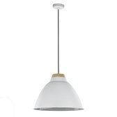 Straluma Industriële hanglamp wit met hout
