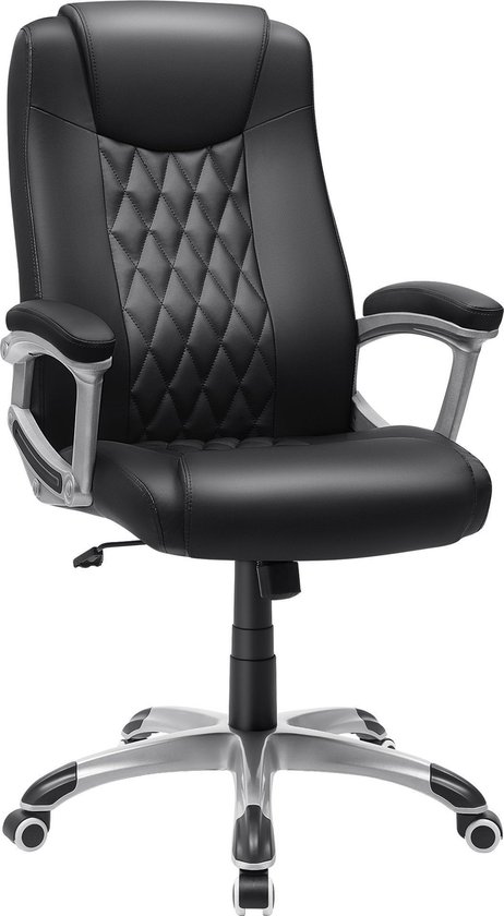 ACAZA Comfortabele en Ergonomische Bureaustoel voor Volwassenen, Kantelbaar, Verstelbaar, Premium Design, Zwart