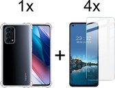 Oppo Find X3 Lite hoesje shock proof case transparant - 4x Oppo Find X3 Lite Screenprotector