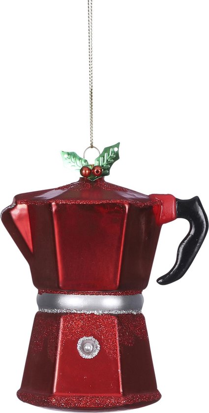 Kolibrie Extreem Wijzerplaat House of Seasons Kerst Ornament Koffiepot - L3,5 x B2,5 x H4 cm - Rood |  bol.com