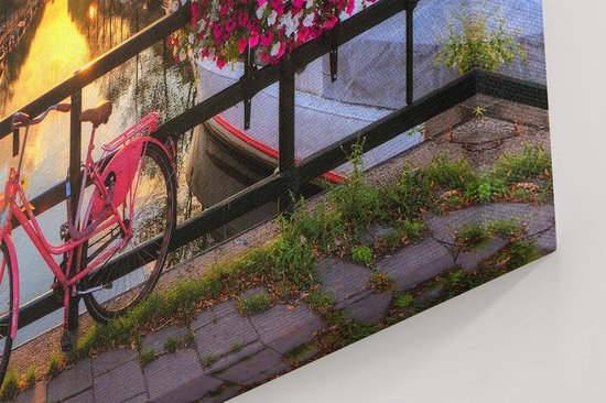 Artaza - Peinture sur toile - Pont d'Amsterdam avec lever de soleil - 80x40 - Photo sur toile - Impression sur toile