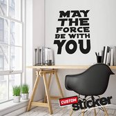 Muursticker - May the force be with you - star wars - zwart - 58x55