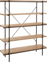 J-Line Rek 5 Legplanken Hout/Metaal Naturel