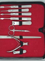 Belux Surgical / Premium quality 9 delige Manicure set RVS & Etui