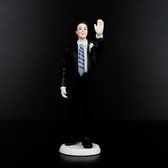 Porceleinen Bruidstaartdecoratie - High Five - 13 cm - bruiloft taarttopper figuurtjes