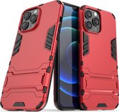 Apple iPhone 13 Pro Max Hoesje - Mobigear - Armor Stand Serie - Hard Kunststof Backcover - Rood - Hoesje Geschikt Voor Apple iPhone 13 Pro Max