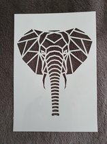 Olifant stencil, A5, kaarten maken, scrapbooking, dieren