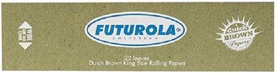 5x Futurola King Size Smoking Wide Vloei Bruin/ Rolling Papers Brown + 2x Wide Filter Tip Book/ Boekjes