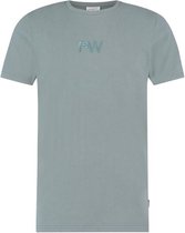 Purewhite -  Heren Regular Fit    T-shirt  - Blauw - Maat S
