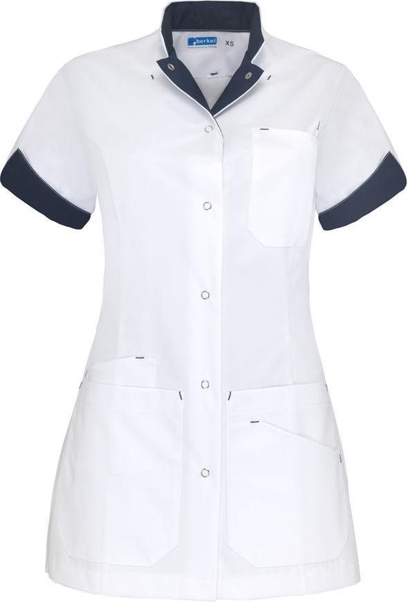 De Berkel zorgjas Livia-wit/navy-L (B3319326804L)