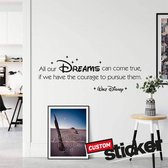 Muursticker - All our Dreams can come true - Disney - zwart - 77x28cm