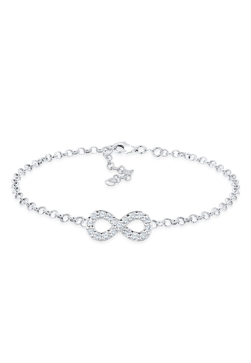 Elli - Armband - Dames infinity symbool met kristallen in 925 sterling zilver rosé verguld - Dames