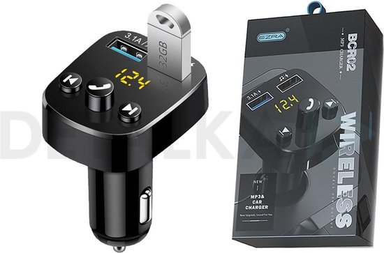 FM Transmitter Bluetooth - Autolader - Draadloze Carkit - 2x Fastcharger USB Poort - Handsfree Bellen - Voor Alle Telefoons - FM Transmitter Auto - Bluetooth 5.0