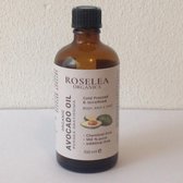 Roselea Organics - Avocado Olie – Biologisch & Koudgeperst - 100 % PUUR -  Herstelt en herstructureert beschadigde huid en broos haar - 100 ml