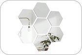 Hexagon wandspiegels | Woonkamer decoractie | Zilver | 12 stuks | 184*160*92mm | kunststof