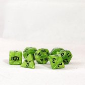 Dobbelsteen setje - PolyDice Leaf green &Dicebag dobbelstenen voor o.a. Dungeons & Dragons