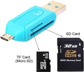 SD Kaartlezer (SD & Micro SD) - USB en Micro USB - Cardreader - Geschikt voor PC, Telefoon, tablet - SD kaart lezer