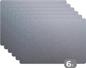 Placemat - Placemats kunststof - Metaal print - Aluminium - Stippen - 45x30 cm - 6 stuks - Hittebestendig - Anti-Slip - Onderlegger - Afneembaar