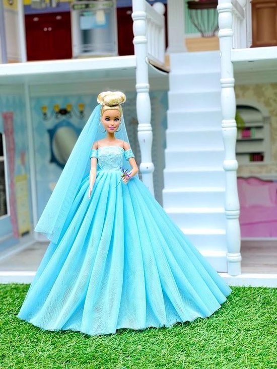 ballon cap hoe te gebruiken Bruidsjurk voor modepoppen - bruidsmeisjes jurken - prinsessenjurk -  barbiejurk -... | bol.com