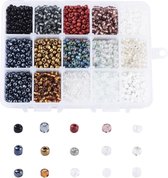 Kralen | Kralen set voor sieraden maken - 15 Kleuren Zwart/Wit - 4mm - Glas Zaad Kralen - Kit voor Sieraden Maken - Rocaille - DIY - Volwassenen - Kinderen - Kralenset - Seed Beads