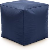Drop& Sit Poef Nylon – Donkerblauw – 40 x 40 x 40 cm - Vierkant