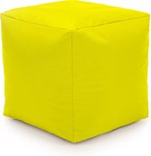 Drop& Sit Poef Nylon – Geel – 40 x 40 x 40 cm - Vierkant