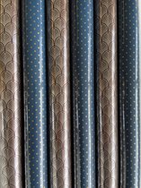 Cadeaupapier Luxe Blauw 6 rolletjes- Breedte 70 cm - 2m lang