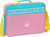 Briefcase Benetton Color Block Geel Roze Turkoois (6 L)