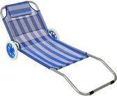Strandstoel met wieltjes - ligstoel strand - campingstoel opvouwbaar - ligstoel - licht gewicht stoel - 2021 model
