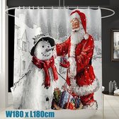 Douchegordijn Set - Kerst - Fee - Kerstman - Sneeuwpop - Badkamer - Afdrukken - Wc Cover - Badmat - Antislip Badkamer Tapijt Set - 1PC Shower Curtain Only