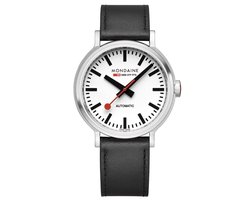 Mondaine MST.4161B.LB - Horloge - Automatic - Leer - Zwart - 41mm