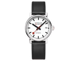Mondaine MSE.35610.LB Evo2 - Horloge - Automatic - Leer - Zwart - 35mm