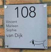 RVS naambord Milaan met afstandhouders