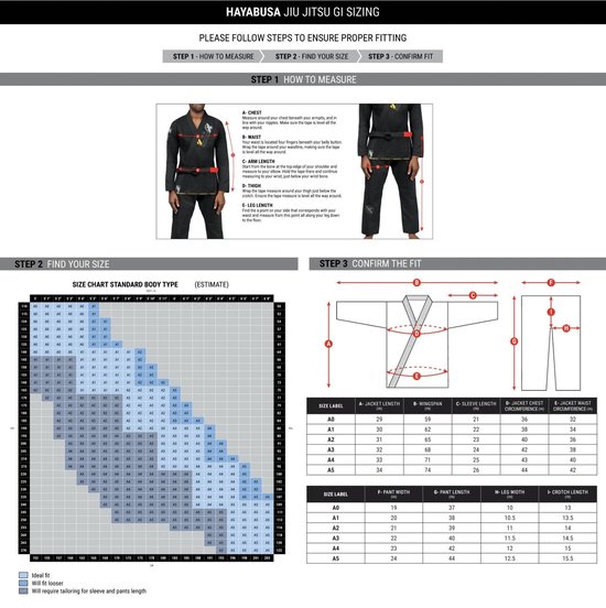 Hayabusa Ascend Léger BJJ Jiu Jitsu Gi Wit A4
