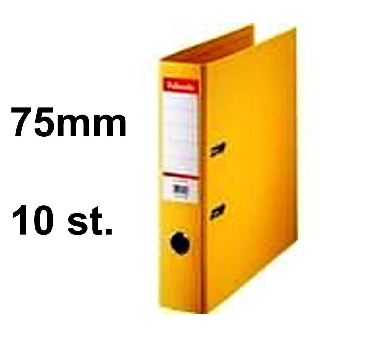 10 x Esselte Ordner Basic - rug 75mm - A4 - Geel