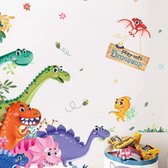 Muursticker Kinderkamer | Wanddecoratie Babykamer | Decoratie Jongens & Meisjes | Dinosaurus Versiering | 3D Stickers | Dino Muursticker | Dinosaur Rush