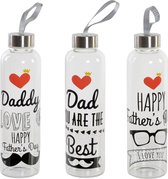 Veldfles Father's Day DKD Home Decor Transparant Borosilicaatglas (550 ml) (3 pcs)