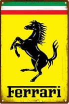 Ferrari - metalen poster | bord - geel met zwart logo - Formule 1 - f1 - f1 2021