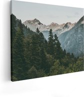 Artaza - Peinture sur toile - Forêt avec des Arbres dans les Montagnes - 100 x 80 - Groot - Photo sur toile - Impression sur toile