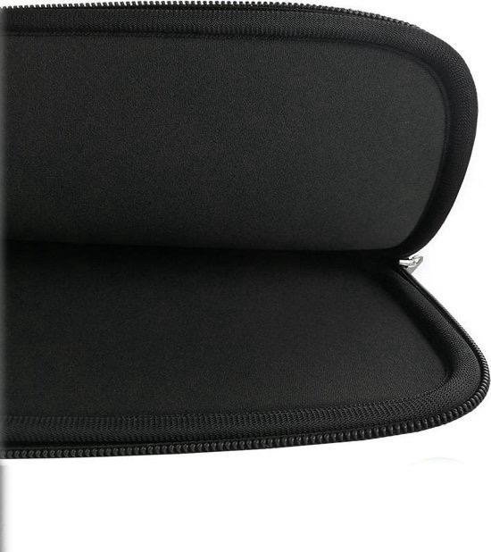 Spatwaterdichte laptopsleeve – 16 inch- dubbele ritssluiting- zwart kleur - unisex - Foam - Universeel