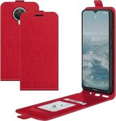 Voor Nokia G10/G20 R64 Textuur Enkele Verticale Flip Lederen Beschermhoes met Kaartsleuven & Fotolijst (Rood)