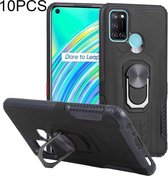 10 STKS Shield Armor PC + TPU-beschermhoes met 360 graden rotatieringhouder voor OPPO Realme C17 (zwart)