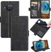 Voor Nokia X10/X20 Dual-side Magnetische Gesp Horizontale Flip Lederen Case met Houder & Kaartsleuven & Portemonnee (Zwart)