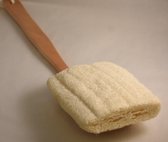 Loofah spons scrubber, lange steel. Voor het schrobben en verzachten van de huid. doucheborstel, badborstel. 35 cm lang.