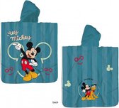 poncho Mickey 60 x 120 cm katoen blauw